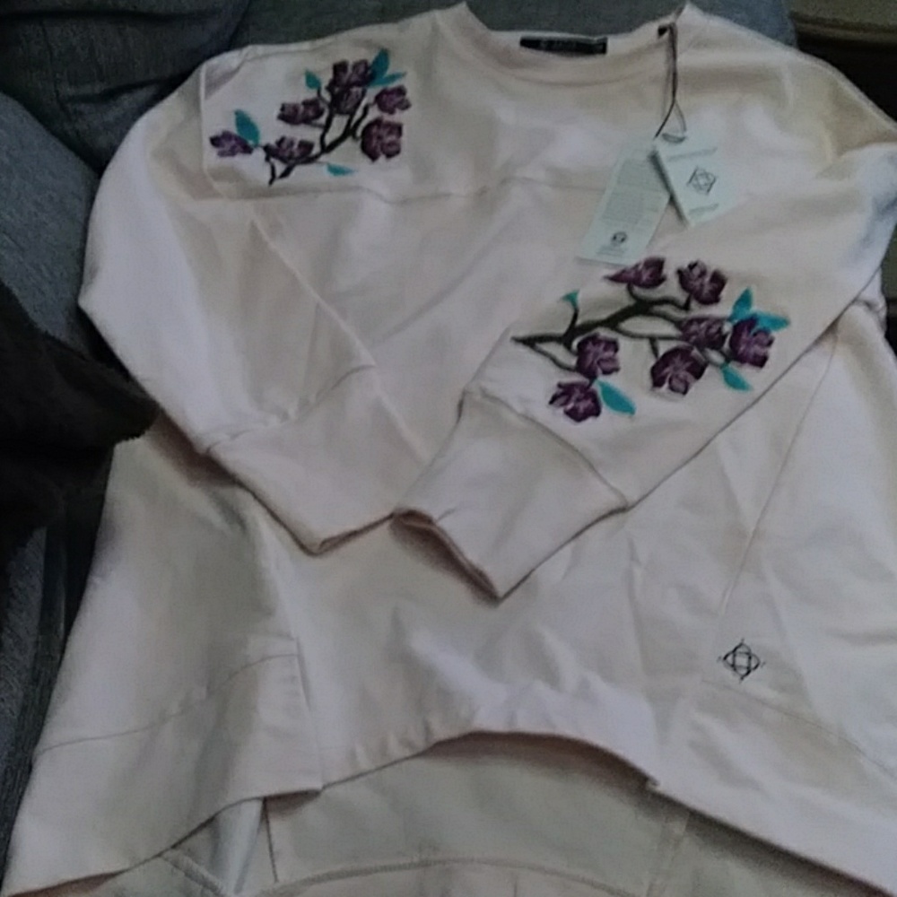 Organic Cotton beautiful tunic like Sweatshirt Peach clr
